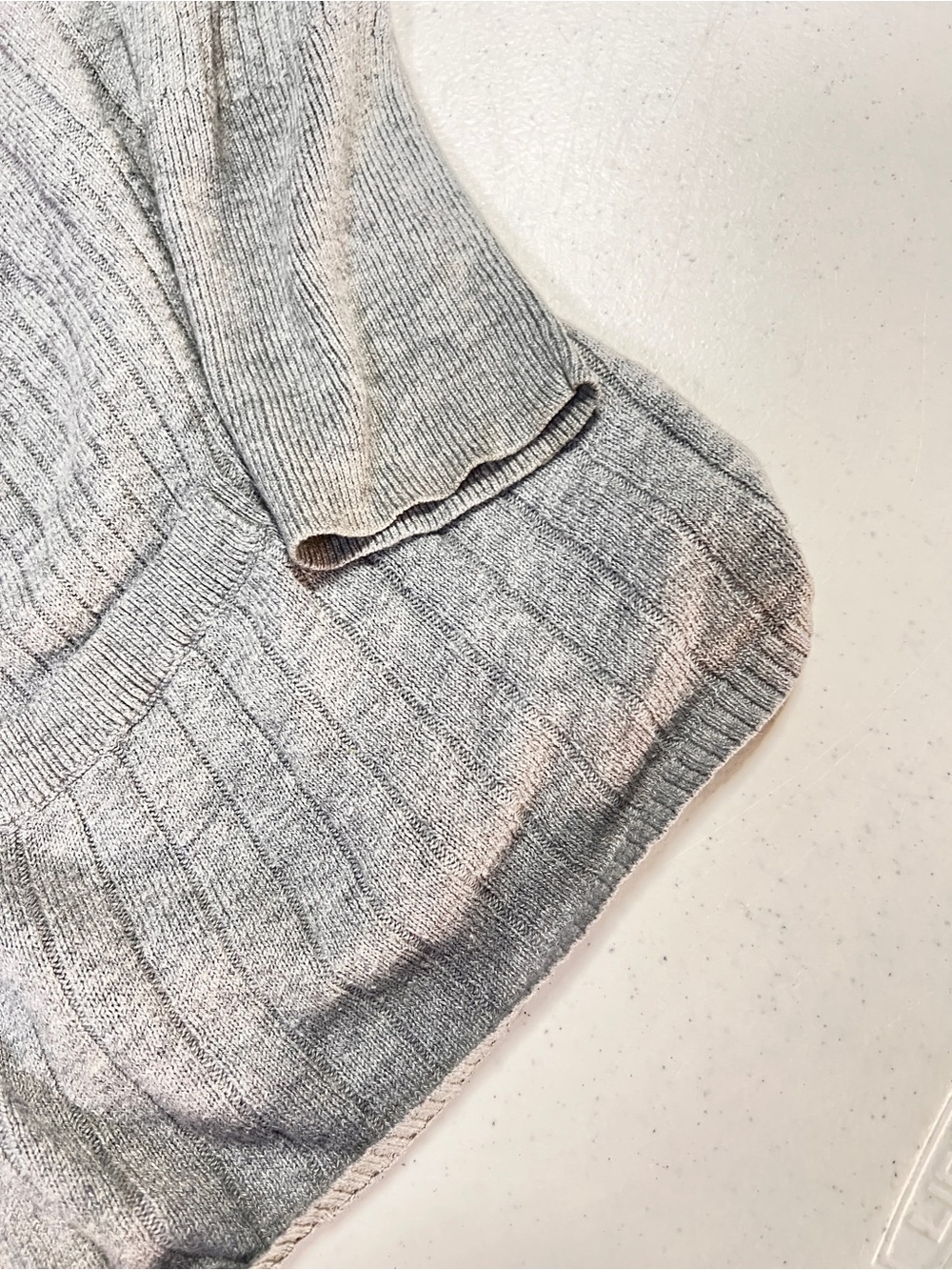 Worthington Light Gray Ribbed Button-Front Cardigan - Picture 6 of 9